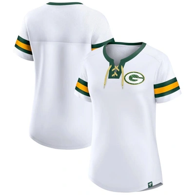 Fanatics Branded White Green Bay Packers Sunday Best Lace-up T-shirt