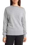 Nordstrom Off The Shoulder Cashmere Sweater In Grey Heather