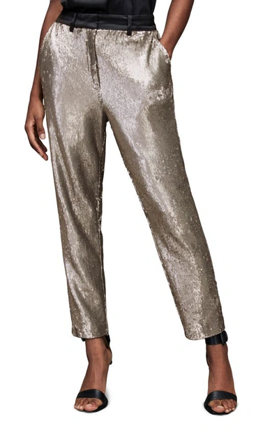Allsaints Leigh Sequin Trouser In Silver