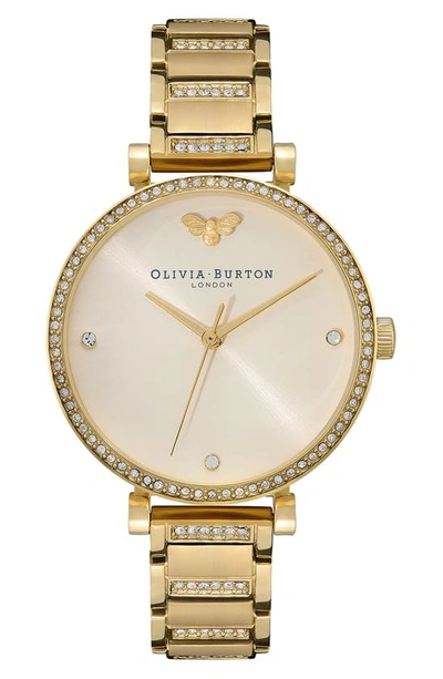 Olivia Burton Women's T-bar Gold-tone Stainless Steel Bracelet Watch 32mm