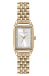 Olivia Burton Women's Quartz Gold-tone Stainless Steel Bracelet Watch 25.5mm X 20.5mm In White