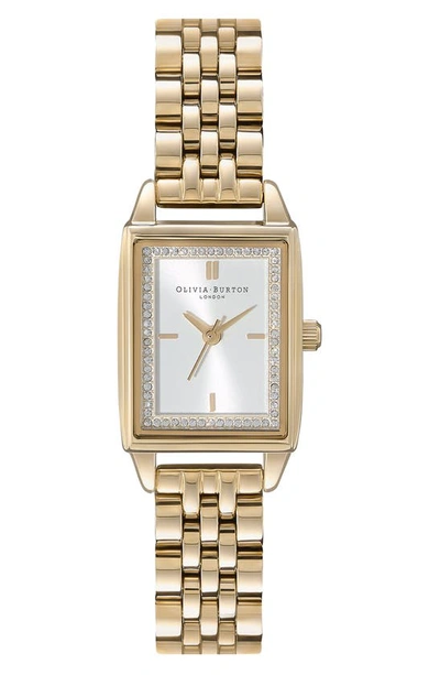Olivia Burton Women's Quartz Gold-tone Stainless Steel Bracelet Watch 25.5mm X 20.5mm In White