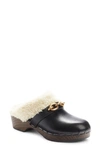 SAINT LAURENT GENUINE SHEARLING LINED CLOG