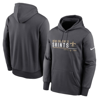 Nike Anthracite New Orleans Saints Prime Logo Name Split Pullover Hoodie