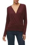 Michael Stars India Faux Wrap Sweater In Red
