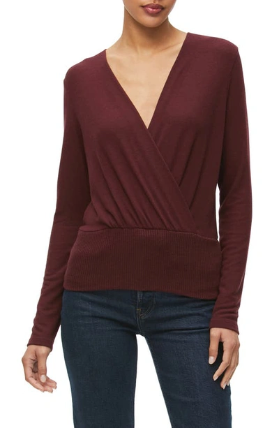Michael Stars India Faux Wrap Sweater In Auburn