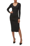 Michael Stars Nova Ultra-rib Midi Dress In Black