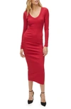 Michael Stars Nova Long Sleeve Rib Dress In Heart