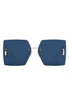 Dior 30montaigne 64mm Oversize Square Sunglasses In Gold Dh/ Blue