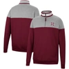Colosseum Men's  Heathered Gray, Maroon Mississippi State Bulldogs Be The Ball Quarter-zip Top In Maroon