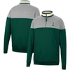 COLOSSEUM COLOSSEUM HEATHERED GRAY/GREEN COLORADO STATE RAMS BE THE BALL QUARTER-ZIP TOP