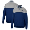 COLOSSEUM COLOSSEUM NAVY/HEATHER GRAY PENN STATE NITTANY LIONS BE THE BALL QUARTER-ZIP TOP