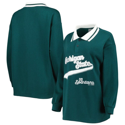 Gameday Couture Green Michigan State Spartans Happy Hour Long Sleeve Polo