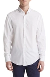 Mizzen + Main Leeward No-tuck Stretch Button-up Shirt In White Solid