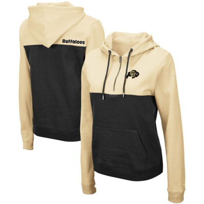 Colosseum Gold/black Colorado Buffaloes Aidan Lightweight Half-zip Hoodie In Gold,black