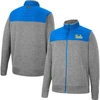 Colosseum Men's  Charcoal, Blue Ucla Bruins Putter Herringbone Full-zip Jacket In Charcoal