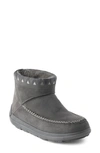 Manitobah Mukluks Reflections Genuine Shearling Water Resistant Bootie In Charcoal