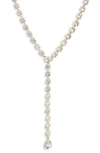 Melinda Maria Cubic Zirconia Y-necklace In Gold/white Diamondettes