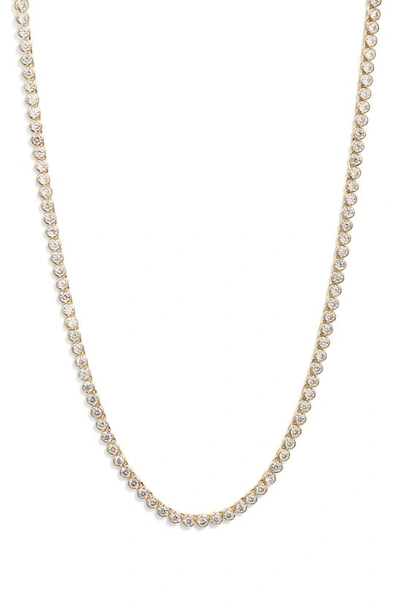 Melinda Maria Baroness Tennis Necklace In Gold/white Diamondettes