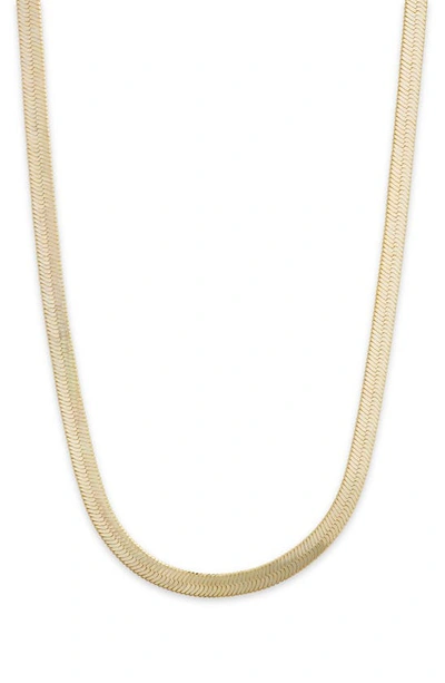 Melinda Maria Herringbone Chain Necklace In Gold