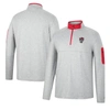 COLOSSEUM COLOSSEUM HEATHERED GRAY/RED NC STATE WOLFPACK COUNTRY CLUB WINDSHIRT QUARTER-ZIP JACKET