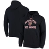 UNDER ARMOUR UNDER ARMOUR BLACK ROCHESTER RED WINGS ALL DAY RAGLAN FLEECE PULLOVER HOODIE