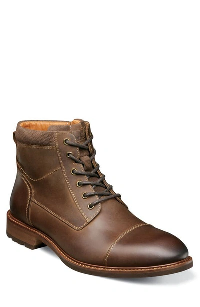Florsheim Chalet Leather Cap Toe Boot In Brown Ch