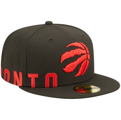 New Era Black Toronto Raptors Side Split 59fifty Fitted Hat