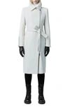 Mackage Spread-collar Tied Coat In Cream