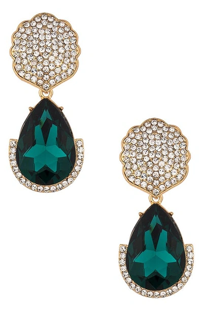 Ettika Women's Tea Garden 18k Gold-plate & Crystal Teardrop Earrings In Green