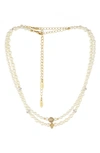 Ettika Set Of 2 Imitation Pearl Necklaces In Gold