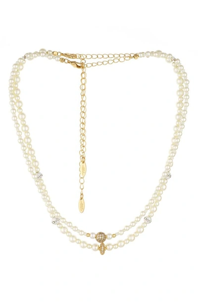 Ettika Set Of 2 Imitation Pearl Necklaces In Gold