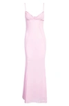 House Of Cb Loren Sweetheart-neck Mesh Maxi Dress In Pink