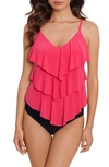 Magicsuit Rita Tiered Slimming Tankini Top Bottoms Women's Swimsuit In Pink
