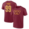FANATICS FANATICS BRANDED CHASE YOUNG BURGUNDY WASHINGTON COMMANDERS PLAYER ICON NAME & NUMBER T-SHIRT