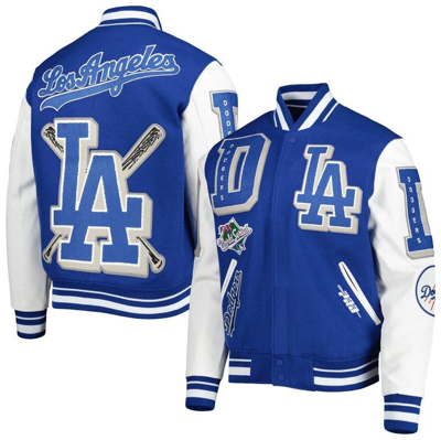Pro Standard Royal Los Angeles Dodgers Mash Up Logo Varsity Full-zip Jacket