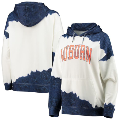 Gameday Couture Women's  White, Navy Auburn Tigers For The Fun Double Dip-dyed Pullover Hoodie In White,navy
