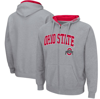 Colosseum Men's Heather Gray Ohio State Buckeyes Arch Logo 3.0 Full-zip Hoodie In Heather Gray