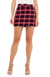 English Factory Check Bouclé Miniskirt In Navy