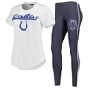 CONCEPTS SPORT CONCEPTS SPORT WHITE/CHARCOAL INDIANAPOLIS COLTS SONATA T-SHIRT & LEGGINGS SLEEP SET