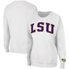 Colosseum White Lsu Tigers Campanile Pullover Sweatshirt In White