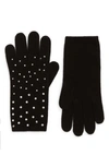 Carolyn Rowan Accessories Crystal Cashmere Gloves In Black