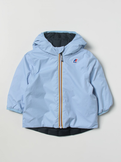 K-way Jacket  Kids Color Gnawed Blue In Gnawed Blue