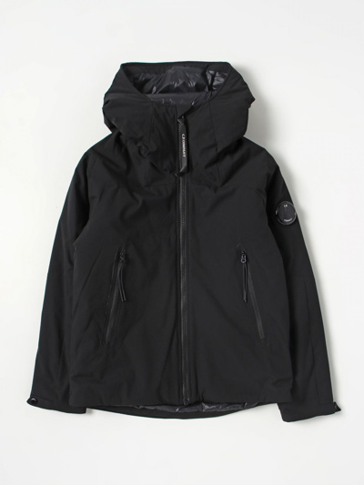 C.p. Company Kids' Lens-detail Hooded Jacket In Black