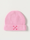 Off-white Girls Pink Cotton-knit Arrow Beanie Hat In Pink