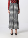 Marine Serre Moon Diamant-print Tailored Trousers In Black