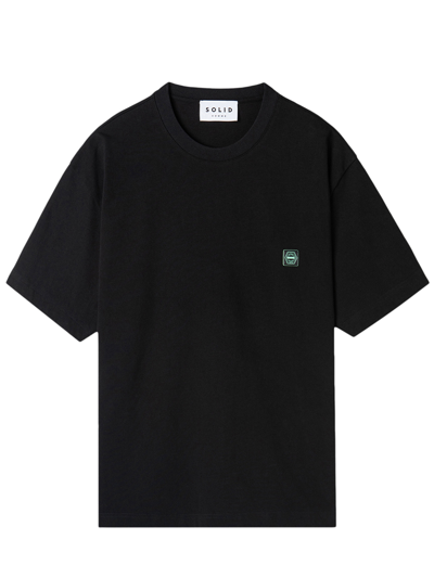 Solid Homme T-shirt Con Logo In Black