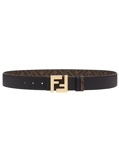 Fendi Ff Motif Reversible Belt In Black