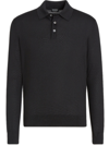 Zegna Cashseta Essential Long Sleeve Regular Fit Polo Shirt In Black