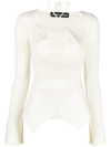 Andreädamo Asymmetric Cut-out Top In White